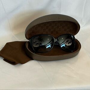 AUTHENTIC Gucci Crystal Interlocking GG Sunglasses w/ Case & Cloth - GG3578/S